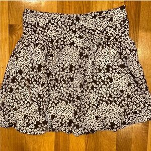 Floral Black and White Women's Bubble Skirt